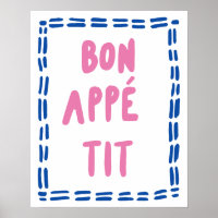 Bon Appétit Kitchen Wall Art Modern Minimalist