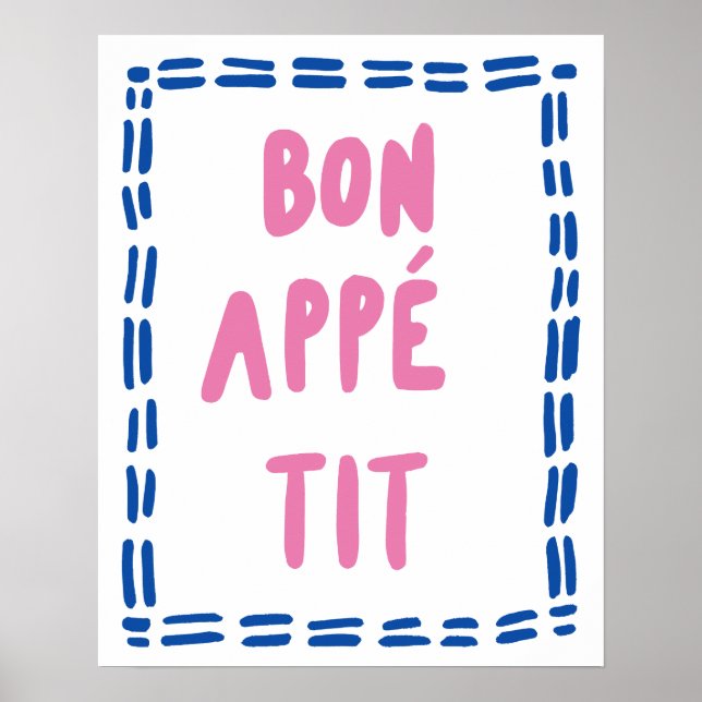 Bon Appétit Kitchen Wall Art Modern Minimalist (Front)