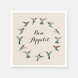 Bon Appétit Ruby-throated Hummingbirds Napkin