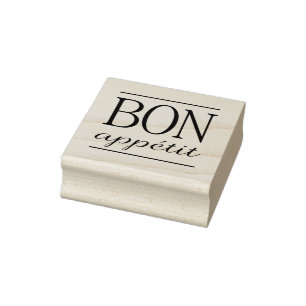 BON APPETIT Typography Food Quote Rubber Stamp