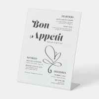 Bon Appetit Wedding Dinner Black White
