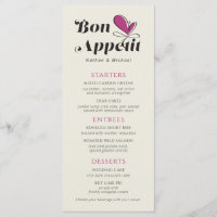 Bon Appetit Wedding Dinner Magenta Cream