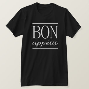 BON APPETIT White Typography Quote Text Print T-Shirt