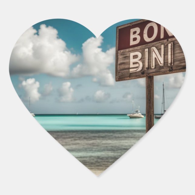 bon bini heart sticker (Front)