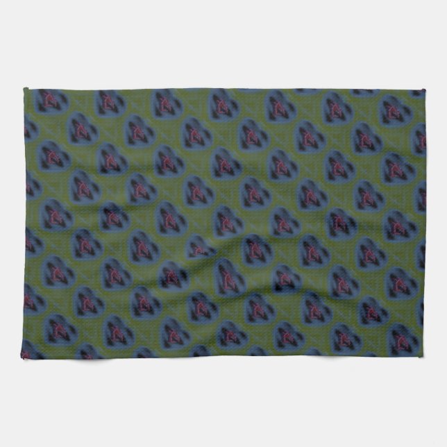 Bon Courage My Heart art design  Tea Towel (Horizontal)