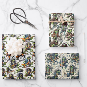 Bon Froggi Frog Rock Band Funny Gift Wrap Set