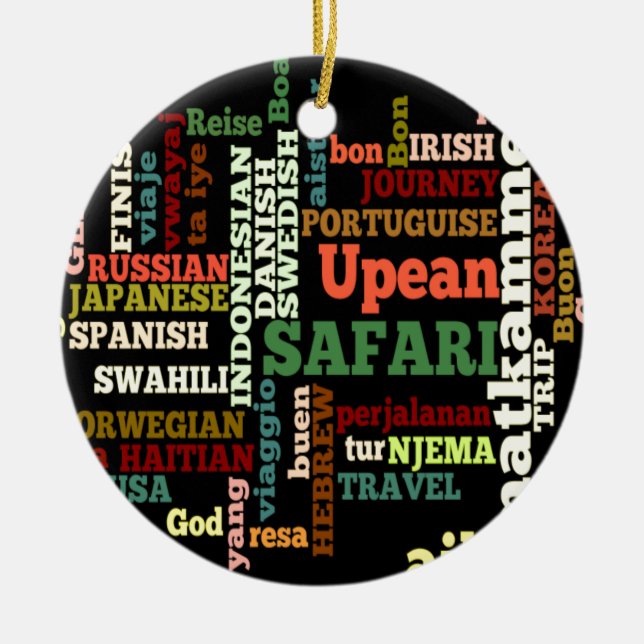 Bon Italian Irish Safari Hapanese Voyage Ceramic Tree Decoration (Front)