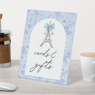 Bon Jour Be Be Blue Toile Books and Gifts  Pedestal Sign