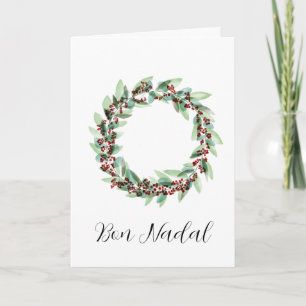 Bon Nadal, Catalan Christmas wreath Holiday Card
