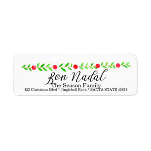 Bon Nadal, watercolor Christmas banner