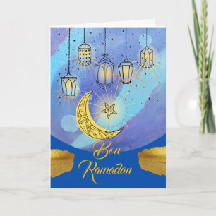 Bon Ramadan French Lanterns at Night Card