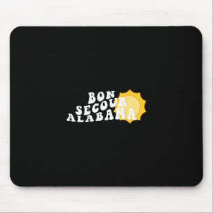 Bon Secour Alabama Al Retro Wavy Souvenir Vacation Mouse Pad