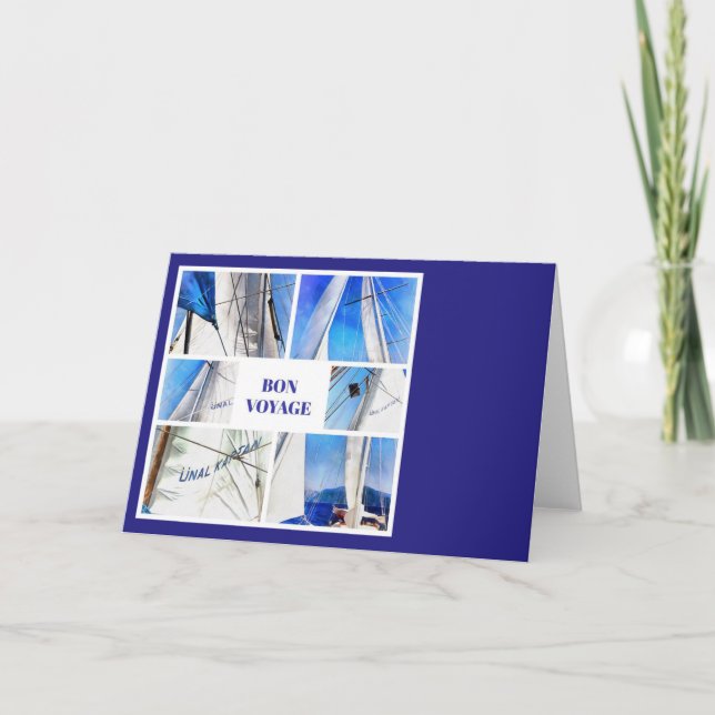 Bon Voyage Agean Gulet Artistic Collage Card (Front)