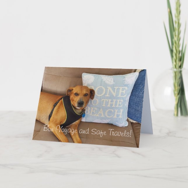 "Bon Voyage and Safe Travels"  Greeting Card (Front)