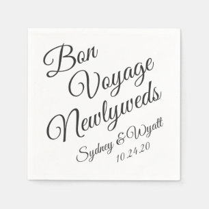 Bon Voyage Black n White Personalised Party Napkin