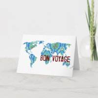 Bon Voyage | Bohemian Pattered World Map Card