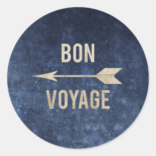 Bon Voyage Classic Round Sticker