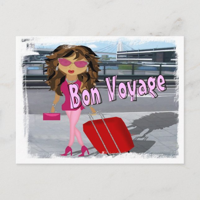 Bon Voyage Diva Postcard (Front)
