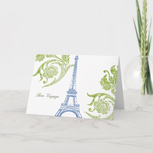 Bon Voyage, Eiffel Greeting Card (Front)
