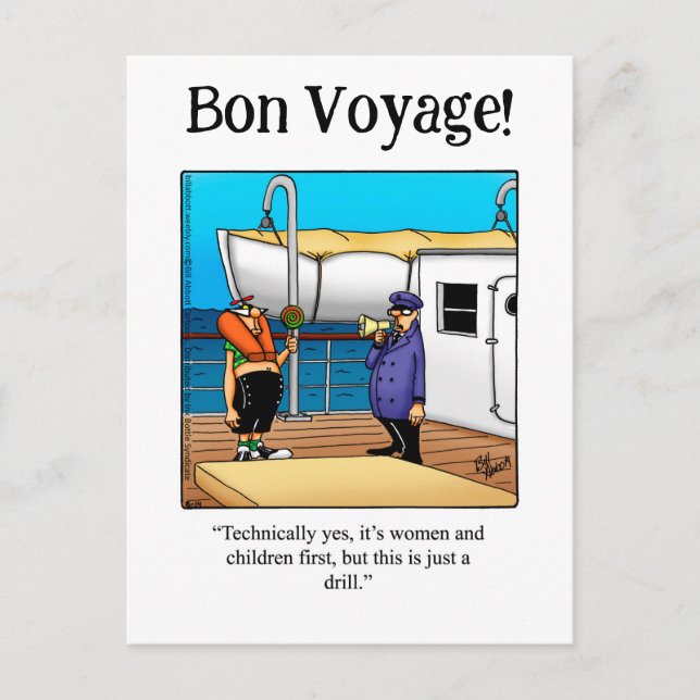 Bon Voyage Humour Postcard (Front)