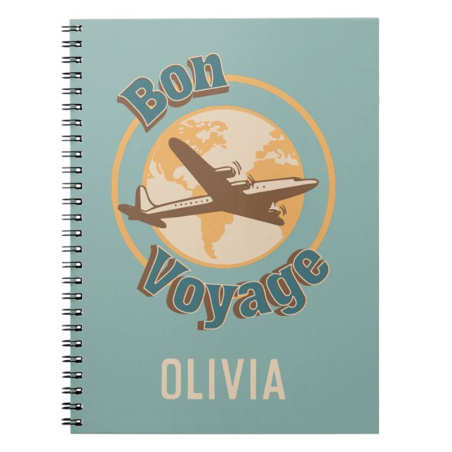Bon Voyage Let's travel the world design Notebook (Front)