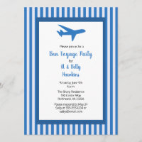 Bon Voyage Party Aeroplane Couple Blue Stripes