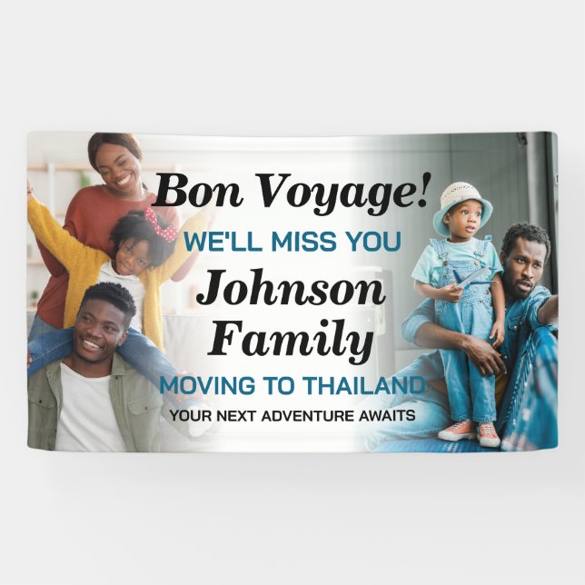 Bon Voyage Personalised Moving Abroad Banner (Horizontal)