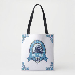 Bon voyage personalized tote bag