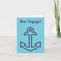 Bon Voyage Ship Anchor Greeting Card