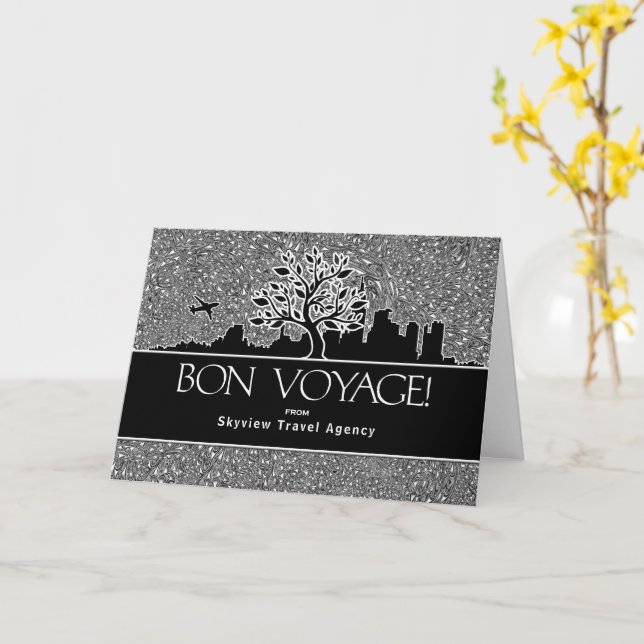 Bon Voyage Travel Agency Business Greeting Card (Yellow Flower)