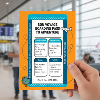 Bon Voyage travel party boarding pass