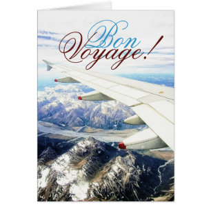 Bon Voyage Travel Snow Plane Template Card