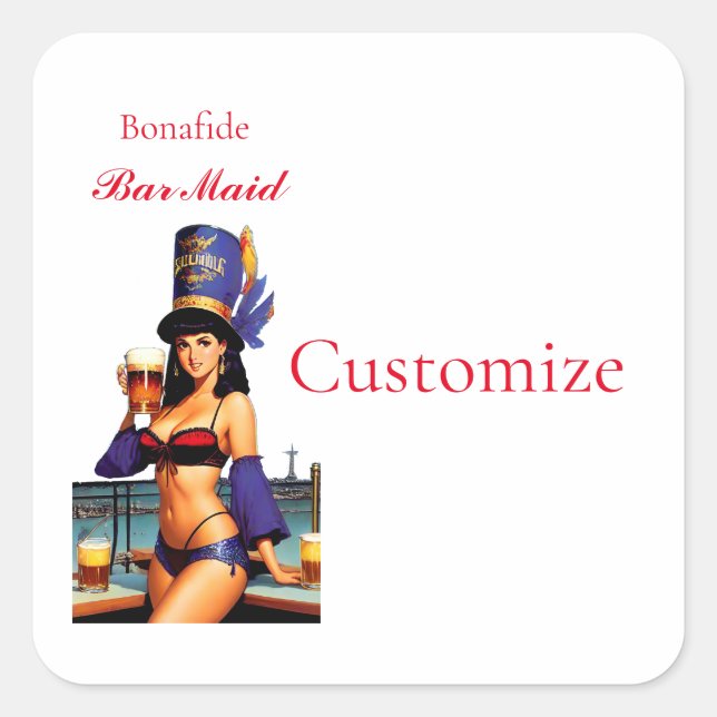 Bonafide Bar Maid Thunder_Cove  Square Sticker (Front)