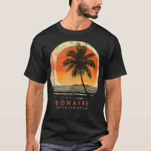 Bonaire Beach Vacation Trip Vintage Palm Tree Suns T-Shirt