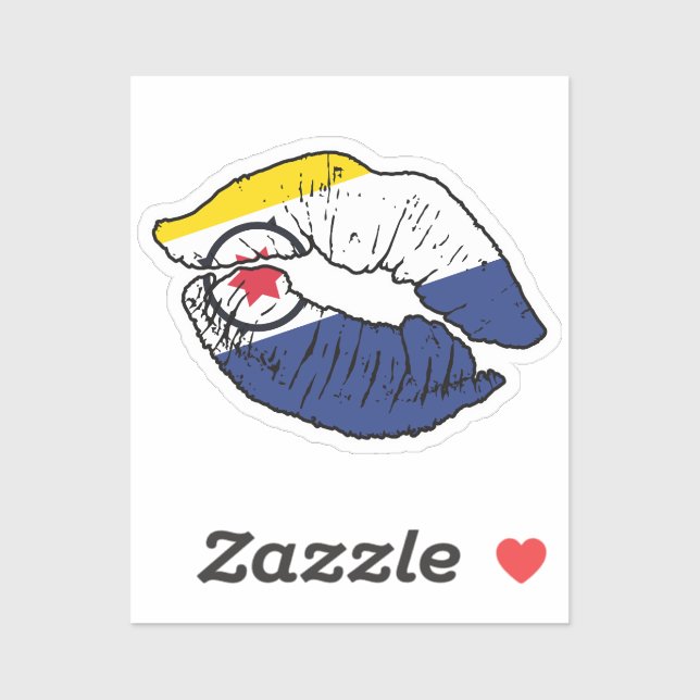 Bonaire Boneiru Lipstick Love Flag (Sheet)