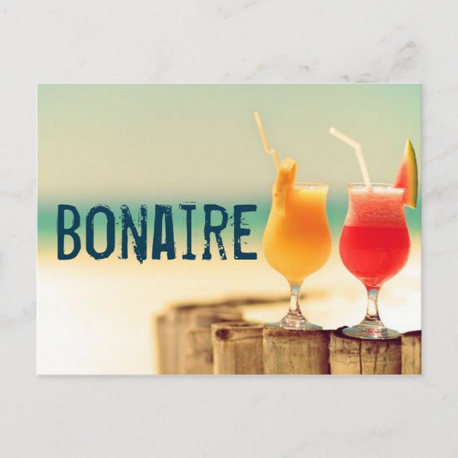 Bonaire cocktails postcard (Front)