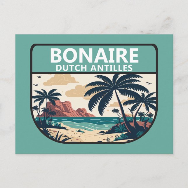Bonaire Dutch Antilles Retro Emblem Postcard (Front)