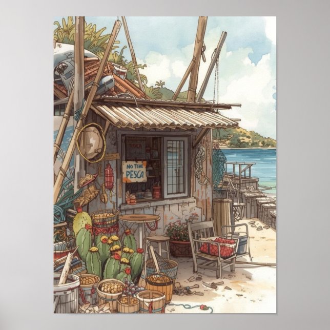 Bonaire fish shack poster (Front)