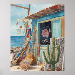 Bonaire fish shack sold out poster