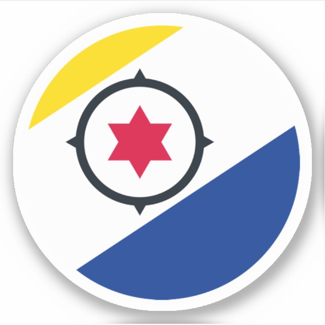 Bonaire Flag Round Sticker (Front)