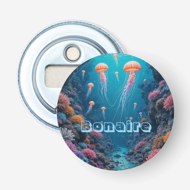 Bonaire jellyfish reef bottle opener (Front)