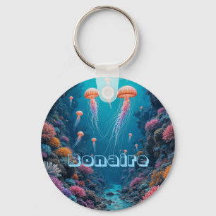 Bonaire jellyfish reef key ring
