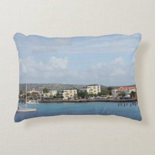 Bonaire Kralendijk Harbour Sailing Boats Decorative Cushion