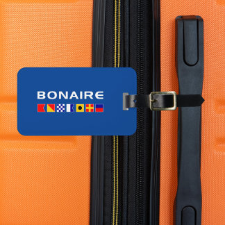 Bonaire Nautical Maritime Sailing Flags Dark Colou Luggage Tag
