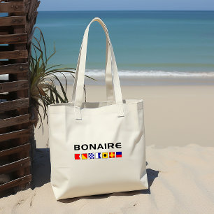 Bonaire Nautical Maritime Sailing Flags Tote Bag