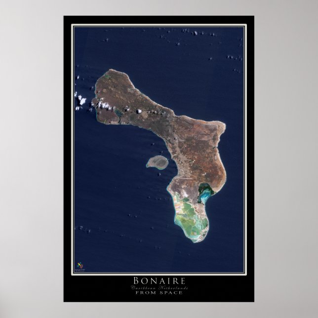 Bonaire Satellite Poster Map (Front)