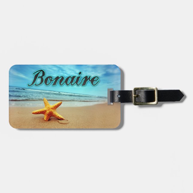 Bonaire starfish luggage tag (Front Horizontal)