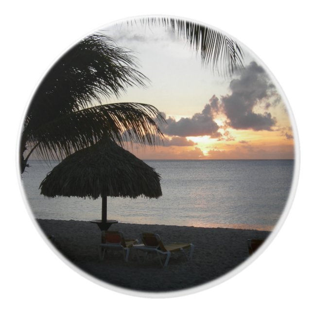 Bonaire Sunset Ceramic Pull (Front)