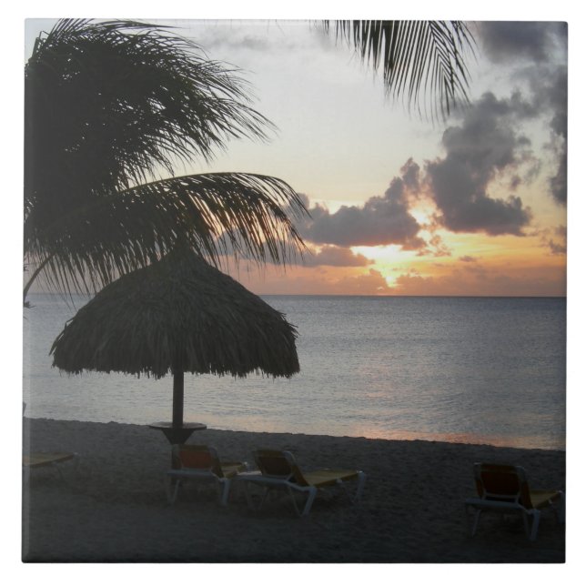 Bonaire Sunset Ceramic Tile (Front)