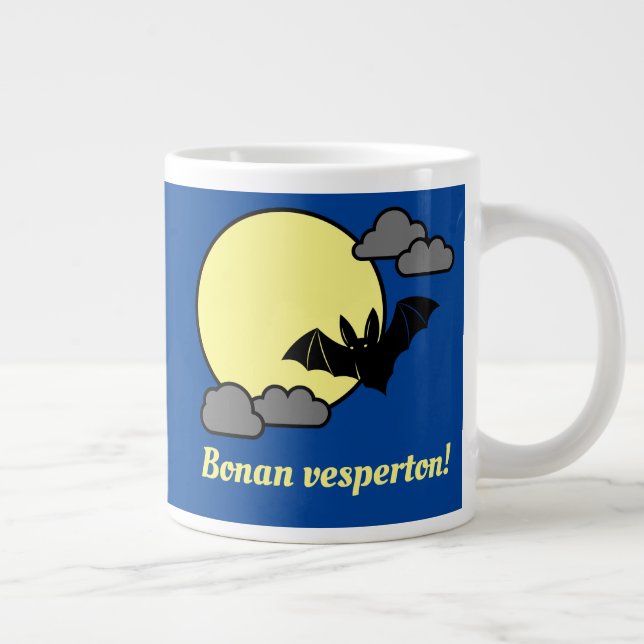 Bonan vesperton! large coffee mug (Right)